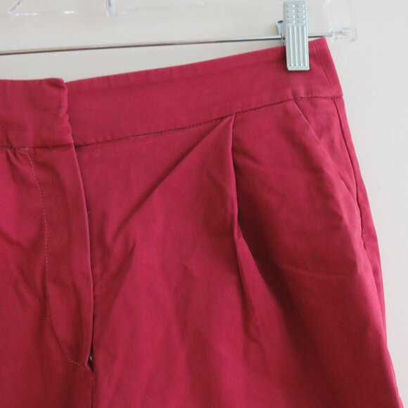 ANTHROPOLOGIE EXQUISE Barrel Leg High Rise Chino Pants in Cedar Red Sz XS Petite - Picture 4 of 11